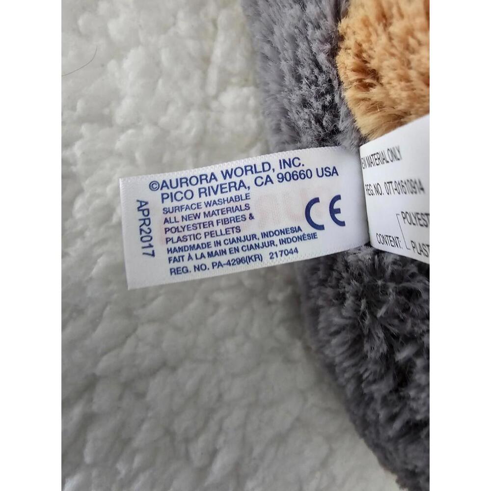 New Aurora Taddle Toes Plush Eclipse Wolf Big Feet Sitting Husky Gray/Brown 9" - Picture 10 of 11